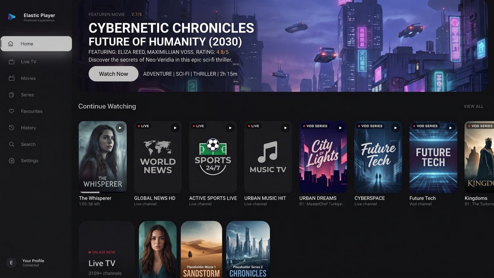 Elastic Player on Apple TV
